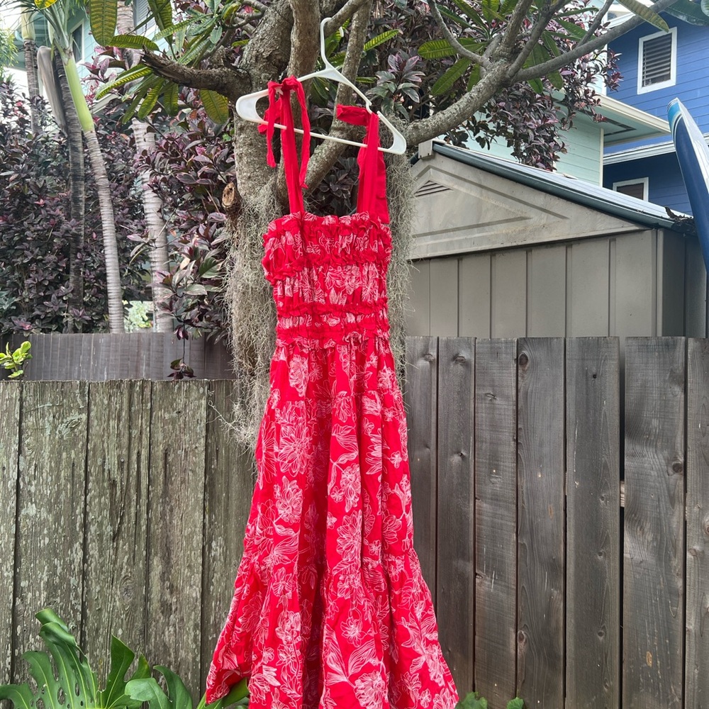En Saison Red and White Floral Dress
